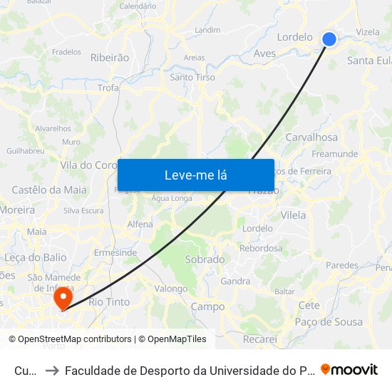 Cuca to Faculdade de Desporto da Universidade do Porto map