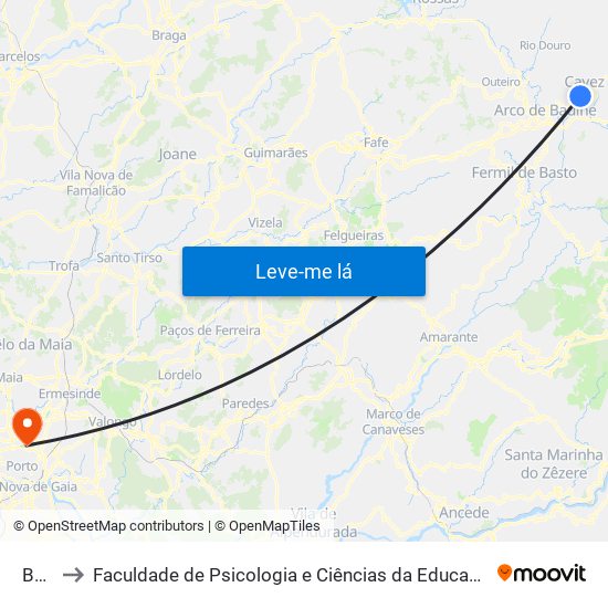 Barão to Faculdade de Psicologia e Ciências da Educação da Universidade do Porto map