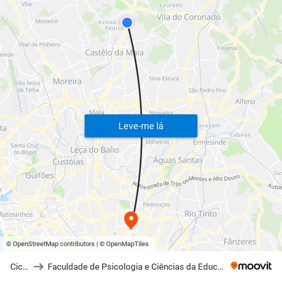 Ciccopn to Faculdade de Psicologia e Ciências da Educação da Universidade do Porto map