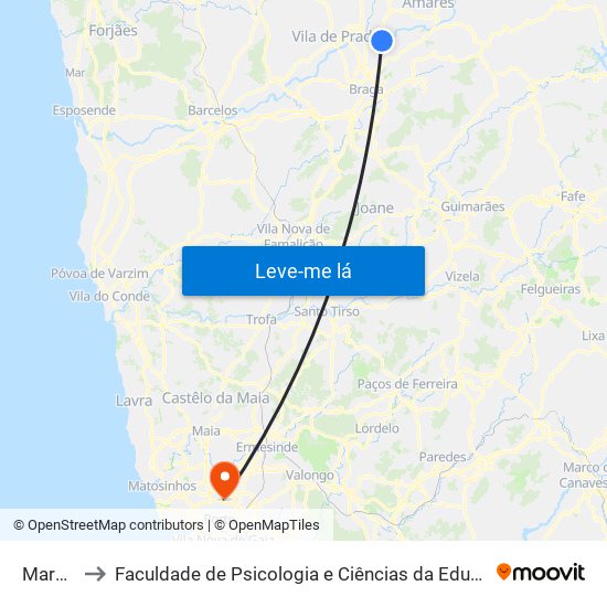 Marginal V to Faculdade de Psicologia e Ciências da Educação da Universidade do Porto map