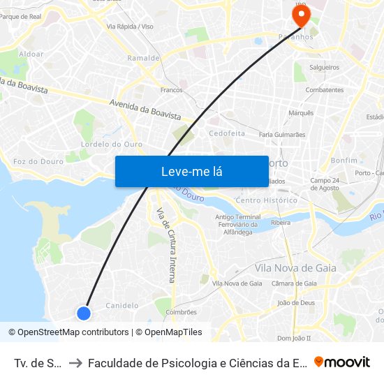 Tv. de Salgueiros to Faculdade de Psicologia e Ciências da Educação da Universidade do Porto map