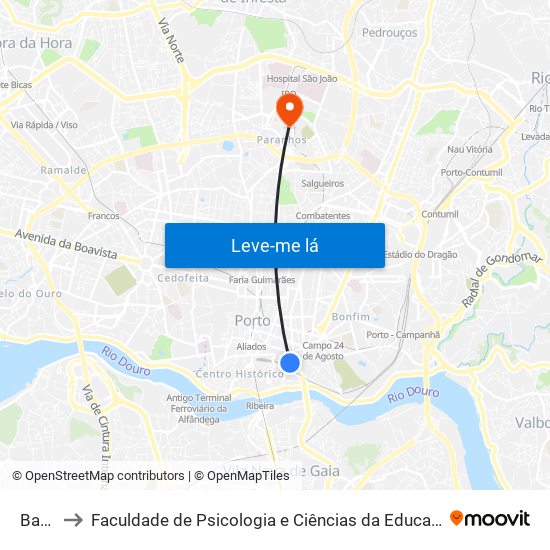 Batalha to Faculdade de Psicologia e Ciências da Educação da Universidade do Porto map