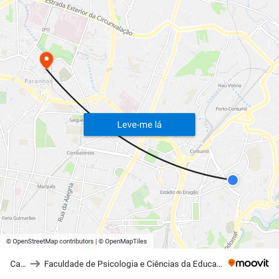 Cartes to Faculdade de Psicologia e Ciências da Educação da Universidade do Porto map