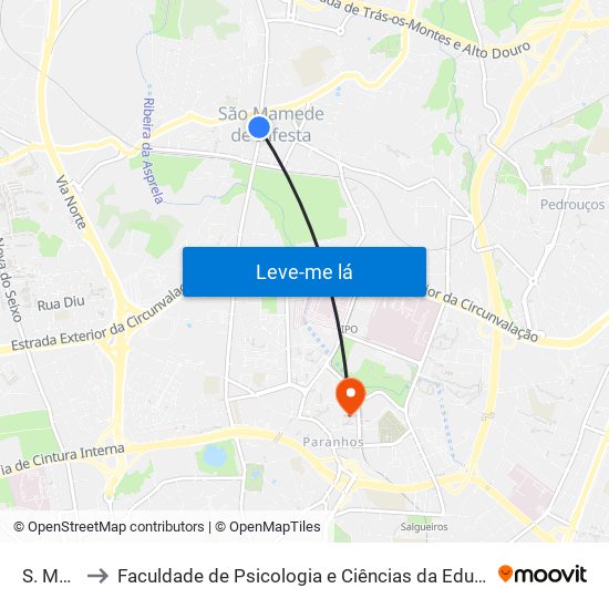 S. Mamede to Faculdade de Psicologia e Ciências da Educação da Universidade do Porto map