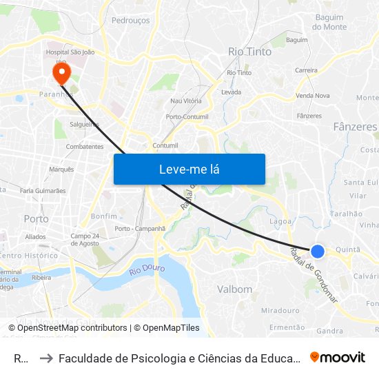 Roleta to Faculdade de Psicologia e Ciências da Educação da Universidade do Porto map