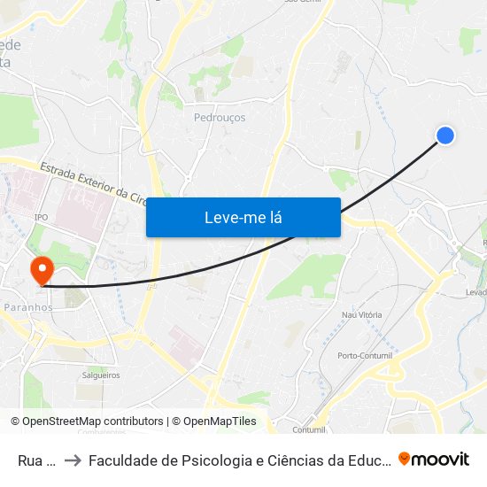 Rua Casal to Faculdade de Psicologia e Ciências da Educação da Universidade do Porto map