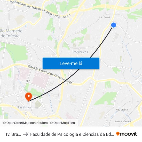 Tv. Brás Oleiro to Faculdade de Psicologia e Ciências da Educação da Universidade do Porto map