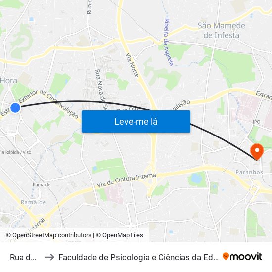 R. do Senhor to Faculdade de Psicologia e Ciências da Educação da Universidade do Porto map