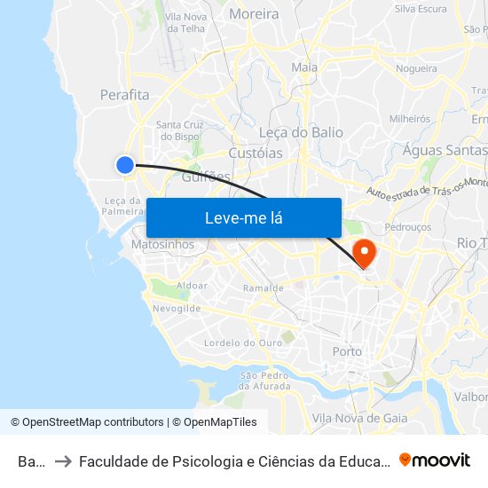 Bataria to Faculdade de Psicologia e Ciências da Educação da Universidade do Porto map