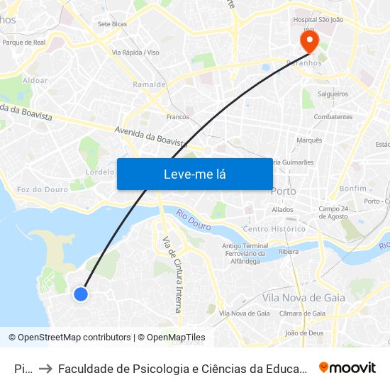 Picão to Faculdade de Psicologia e Ciências da Educação da Universidade do Porto map