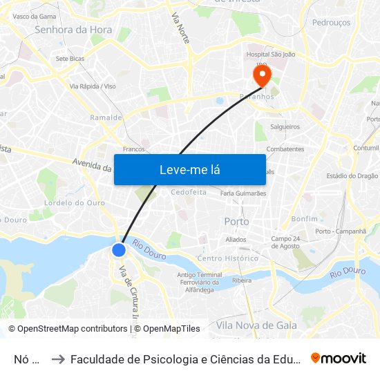 Nó Candal to Faculdade de Psicologia e Ciências da Educação da Universidade do Porto map