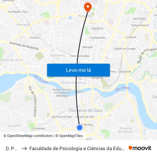 D. Pedro V to Faculdade de Psicologia e Ciências da Educação da Universidade do Porto map