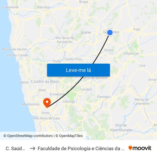 C. Saúde Amorosa to Faculdade de Psicologia e Ciências da Educação da Universidade do Porto map