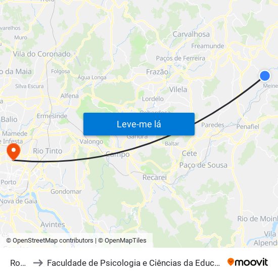 Romariz to Faculdade de Psicologia e Ciências da Educação da Universidade do Porto map