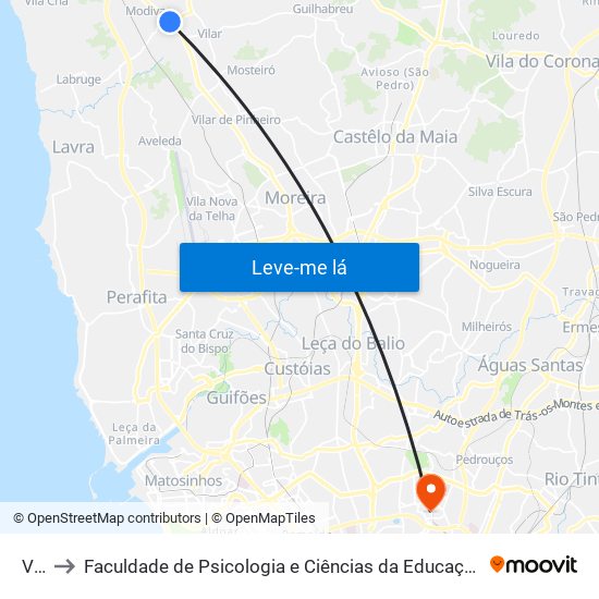 Viso to Faculdade de Psicologia e Ciências da Educação da Universidade do Porto map