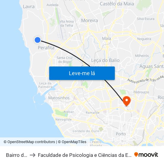 Bairro das Flores to Faculdade de Psicologia e Ciências da Educação da Universidade do Porto map