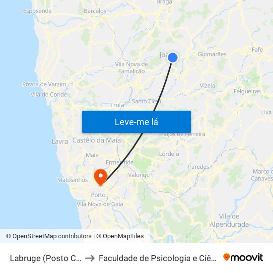 Labruge (Posto Combustível) | Monte do Rio to Faculdade de Psicologia e Ciências da Educação da Universidade do Porto map