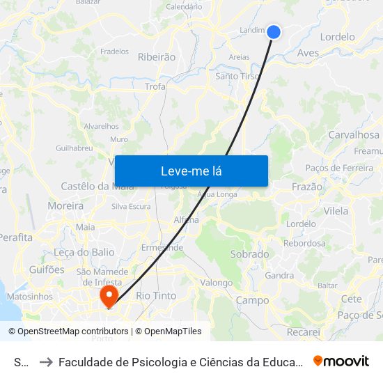 Souto to Faculdade de Psicologia e Ciências da Educação da Universidade do Porto map