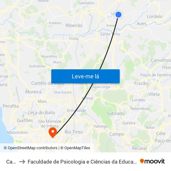 Carriça to Faculdade de Psicologia e Ciências da Educação da Universidade do Porto map