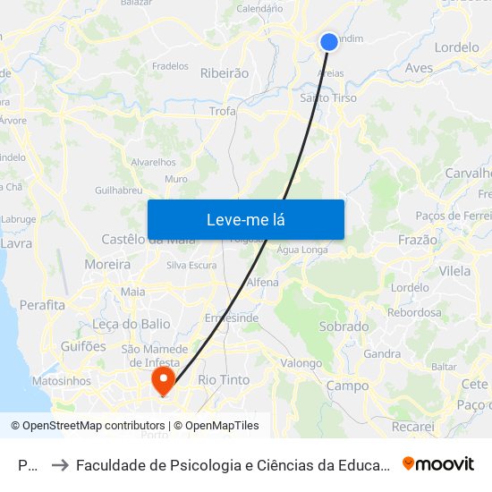 Penso to Faculdade de Psicologia e Ciências da Educação da Universidade do Porto map