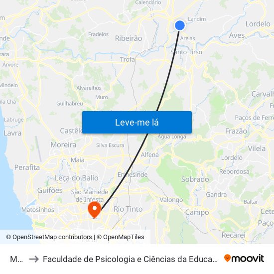 Monte to Faculdade de Psicologia e Ciências da Educação da Universidade do Porto map