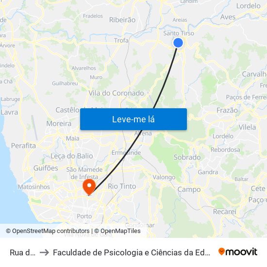 Rua das Rãs to Faculdade de Psicologia e Ciências da Educação da Universidade do Porto map