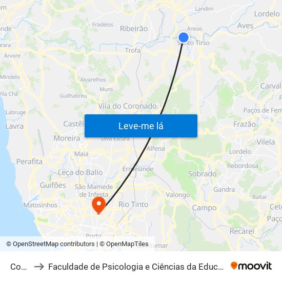 Costeira to Faculdade de Psicologia e Ciências da Educação da Universidade do Porto map