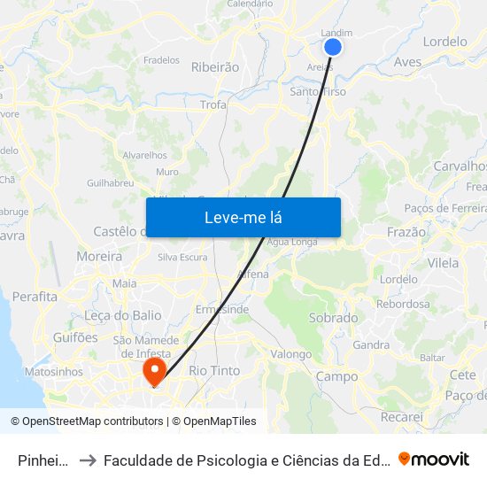 Pinheiro Torto to Faculdade de Psicologia e Ciências da Educação da Universidade do Porto map