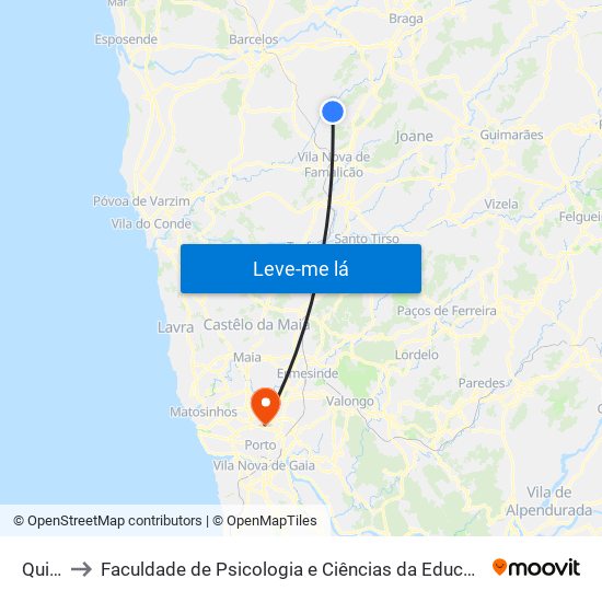 Quintão to Faculdade de Psicologia e Ciências da Educação da Universidade do Porto map