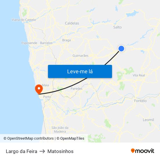 Largo da Feira to Matosinhos map