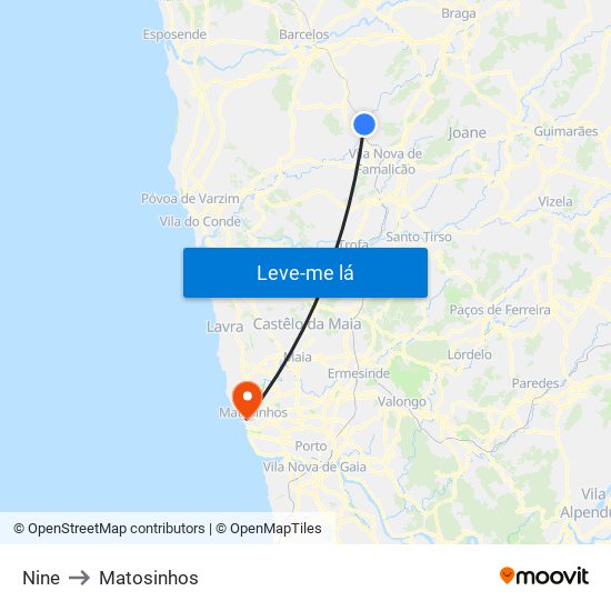 Nine to Matosinhos map