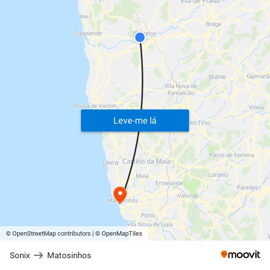 Sonix to Matosinhos map