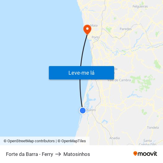 Forte da Barra - Ferry to Matosinhos map