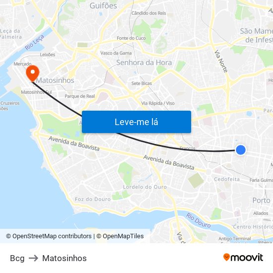 Bcg to Matosinhos map