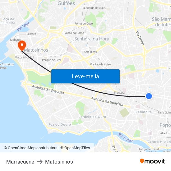 Marracuene to Matosinhos map