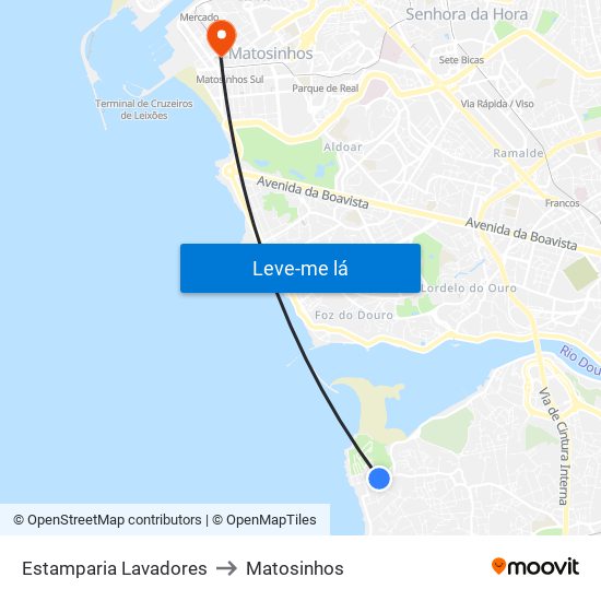 Estamparia Lavadores to Matosinhos map