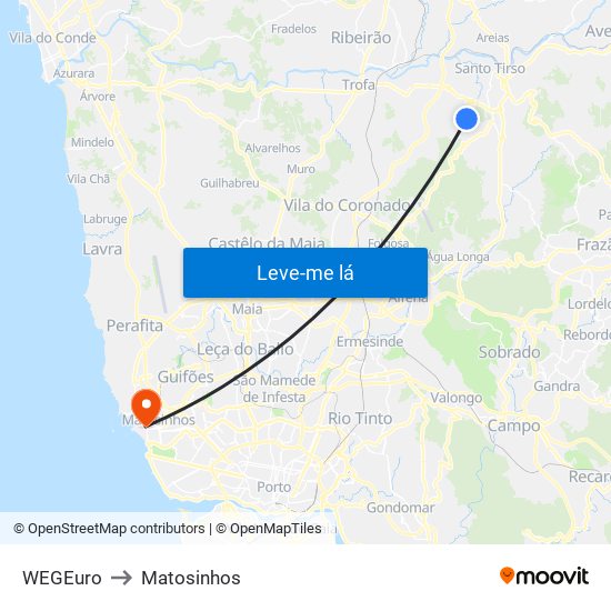 WEGEuro to Matosinhos map