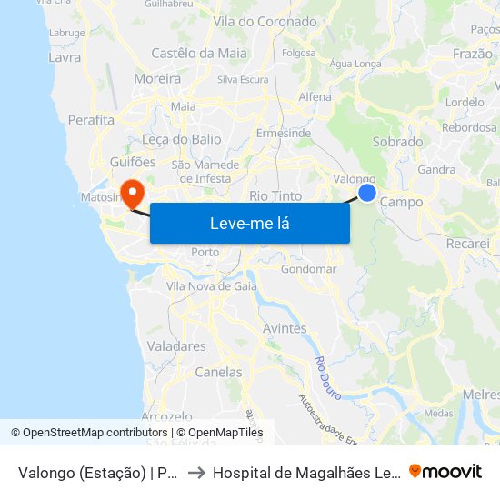 Valongo (Estação) | Presa to Hospital de Magalhães Lemos map