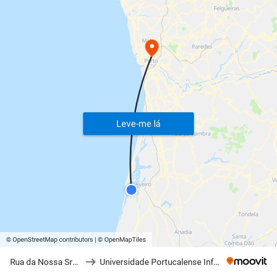 Rua da Nossa Sra. da Nazaré to Universidade Portucalense Infante Dom Henrique map
