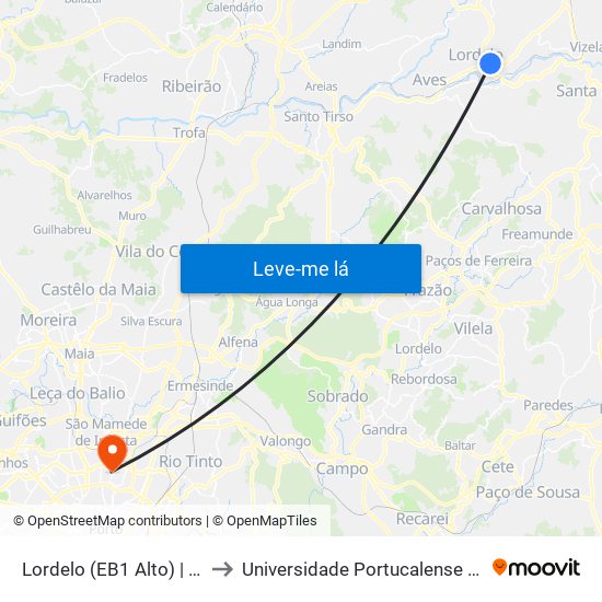 Lordelo (EB1 Alto) | Travessa do Alto to Universidade Portucalense Infante Dom Henrique map