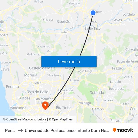 Penso to Universidade Portucalense Infante Dom Henrique map