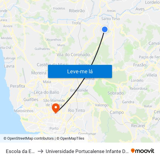 Escola da Ermida to Universidade Portucalense Infante Dom Henrique map
