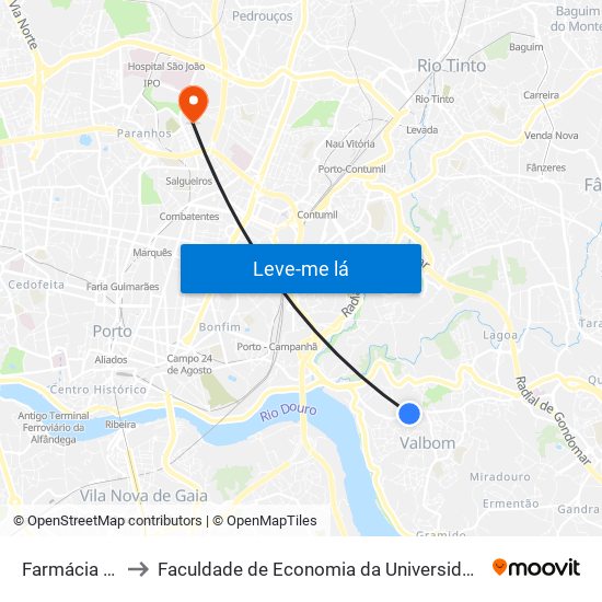 Farmácia Nova to Faculdade de Economia da Universidade do Porto map