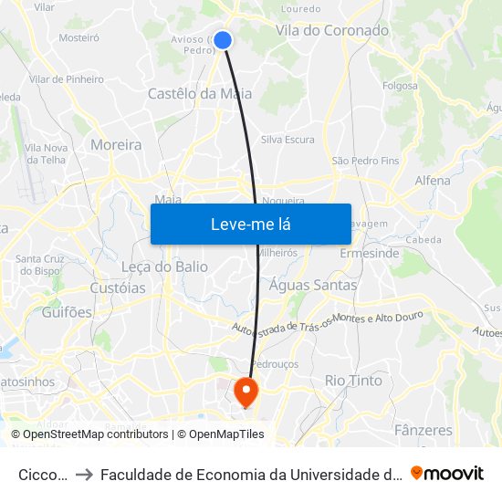 Ciccopn to Faculdade de Economia da Universidade do Porto map