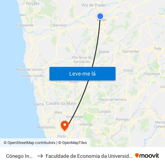 Cónego Insuelas to Faculdade de Economia da Universidade do Porto map