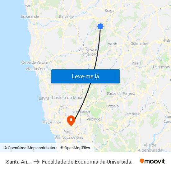 Santa Ana Vii to Faculdade de Economia da Universidade do Porto map