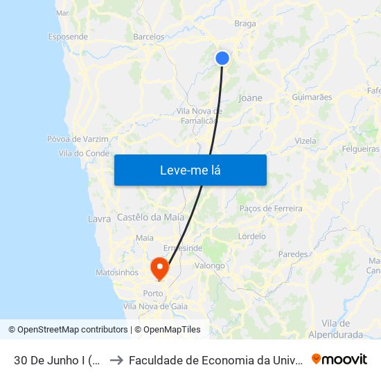 30 De Junho I (Reboredo) to Faculdade de Economia da Universidade do Porto map