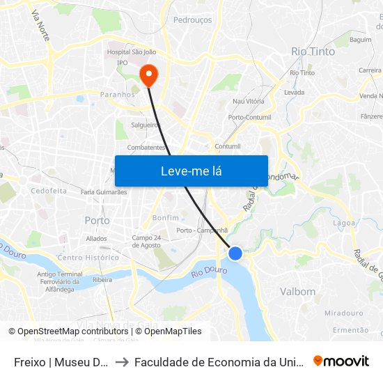 Freixo | Museu Da Imprensa to Faculdade de Economia da Universidade do Porto map
