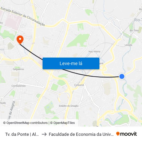 Tv. da Ponte | Albuquerque to Faculdade de Economia da Universidade do Porto map