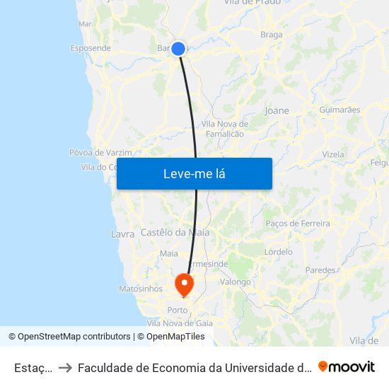 Estação to Faculdade de Economia da Universidade do Porto map